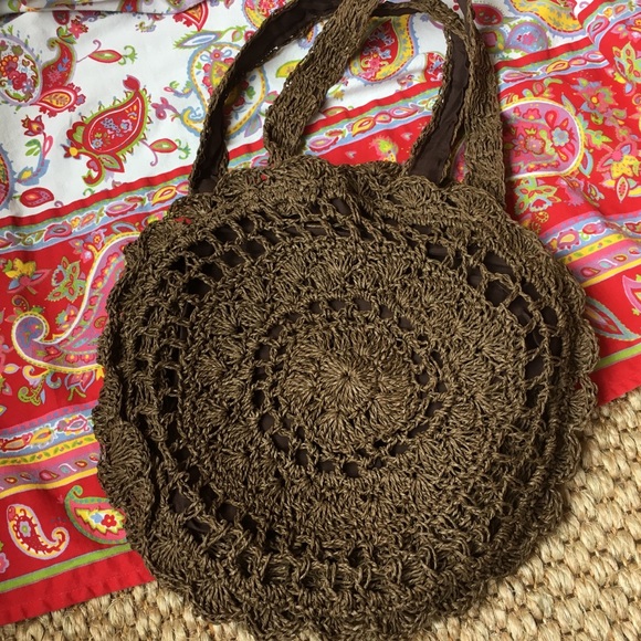 Coachella Boho Rattan Crochet Festival Bag - Picture 2 of 4